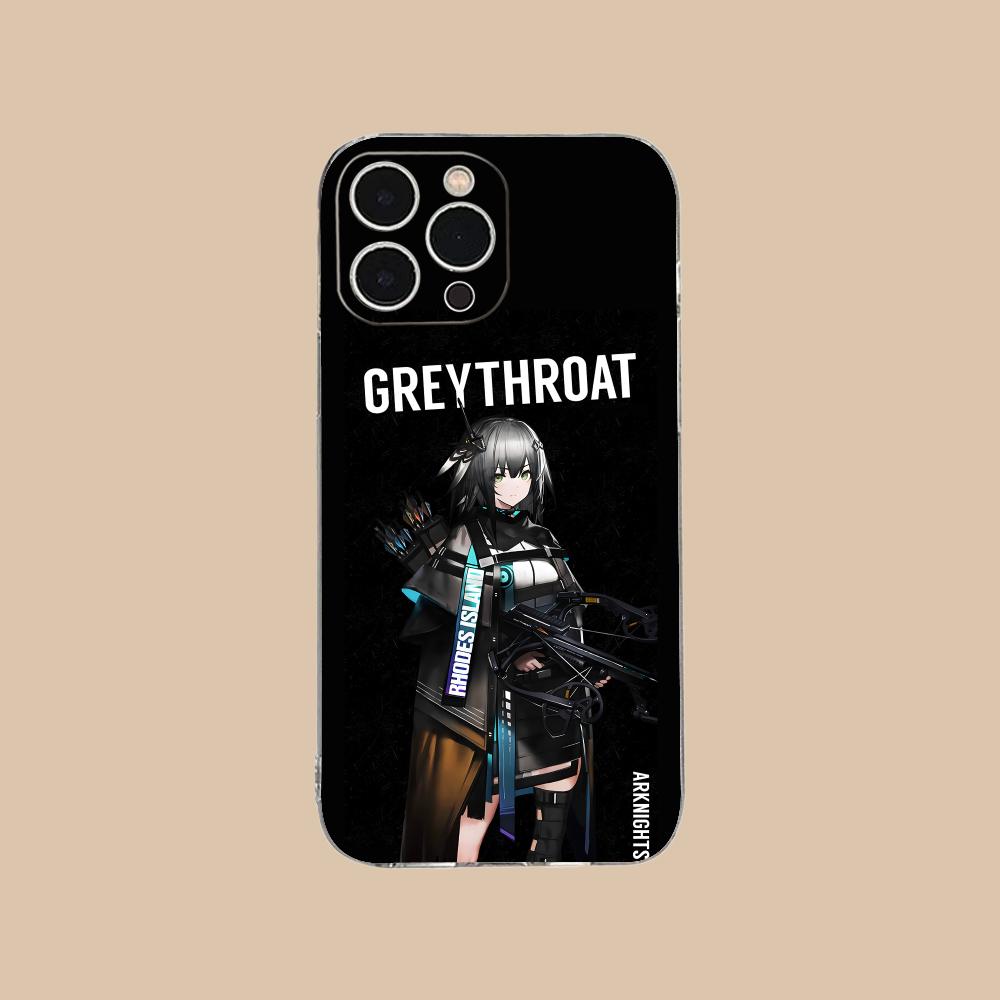 Arknights Greythroat Clear TPU Mobile Case for iPhone 17 16 15 14 13 12 11 X XR XS Air Pro Max Plus Mini Colorful Cover