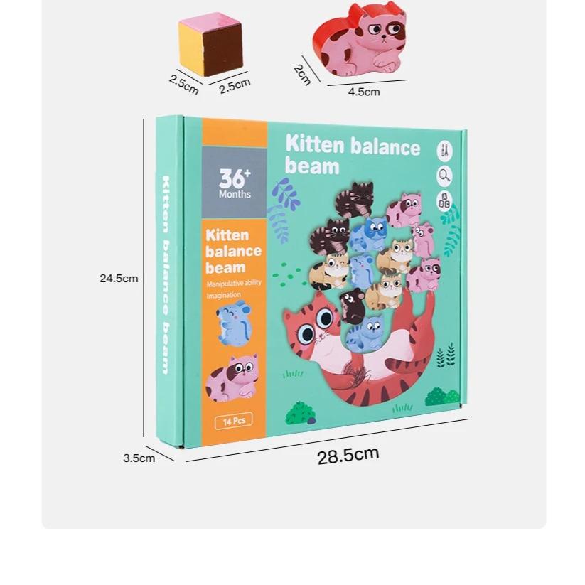 Children's Wooden Animal Balance Stacking Toy Focus Fine Motor Training Balance Game Educational Blocks