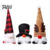 DIY Christmas Crafts Gnome Figurine, Snowflake Knit Hat LED Light Up Rudolph Gift Ideas Doll, Nordic Noel Plush Ornament for Home, Festive Party