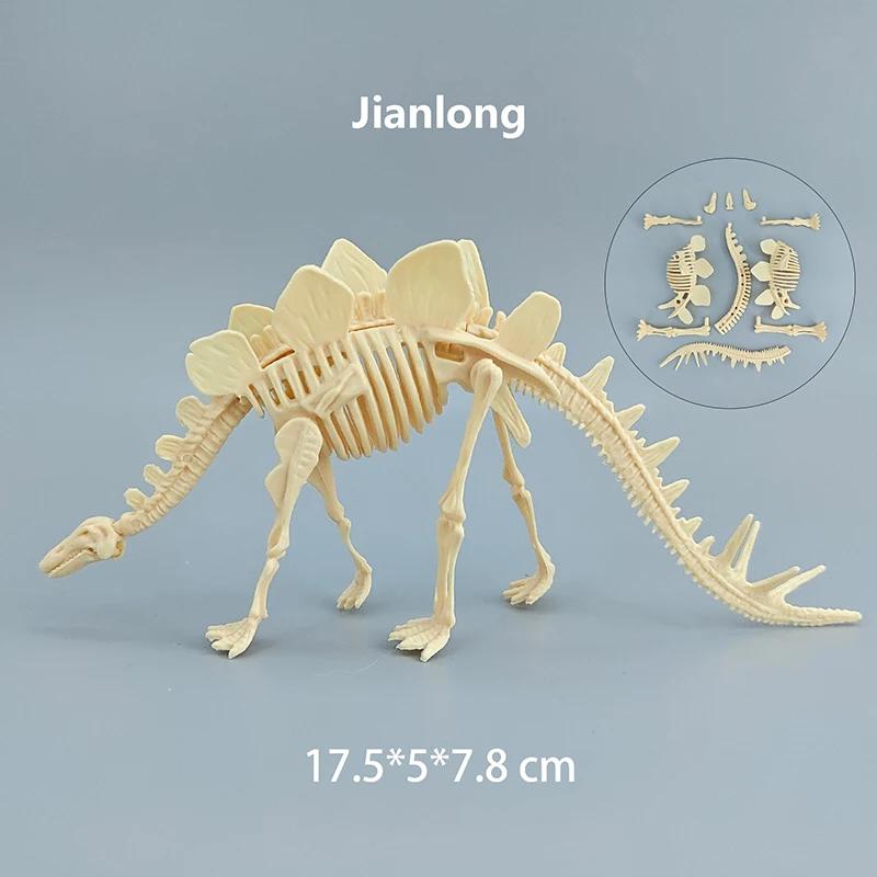 

DIY Assembly Jurassic Dinosaur Fossil Skeleton Mosasaurus Tyrannosaurus Action Figure Collection Ingenious Model Kid Toy зелений