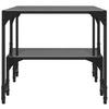  Coffee Table with Black Glass Top, 98.5x50x45 Cm, Steel