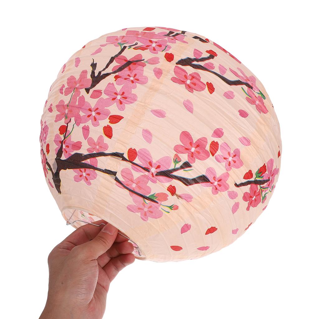 Peach Blossom Japanese Paper Lanterns Cute Pink Hanging Indoor Garden Decorative Festive Party New Year Lantern Outdoor
