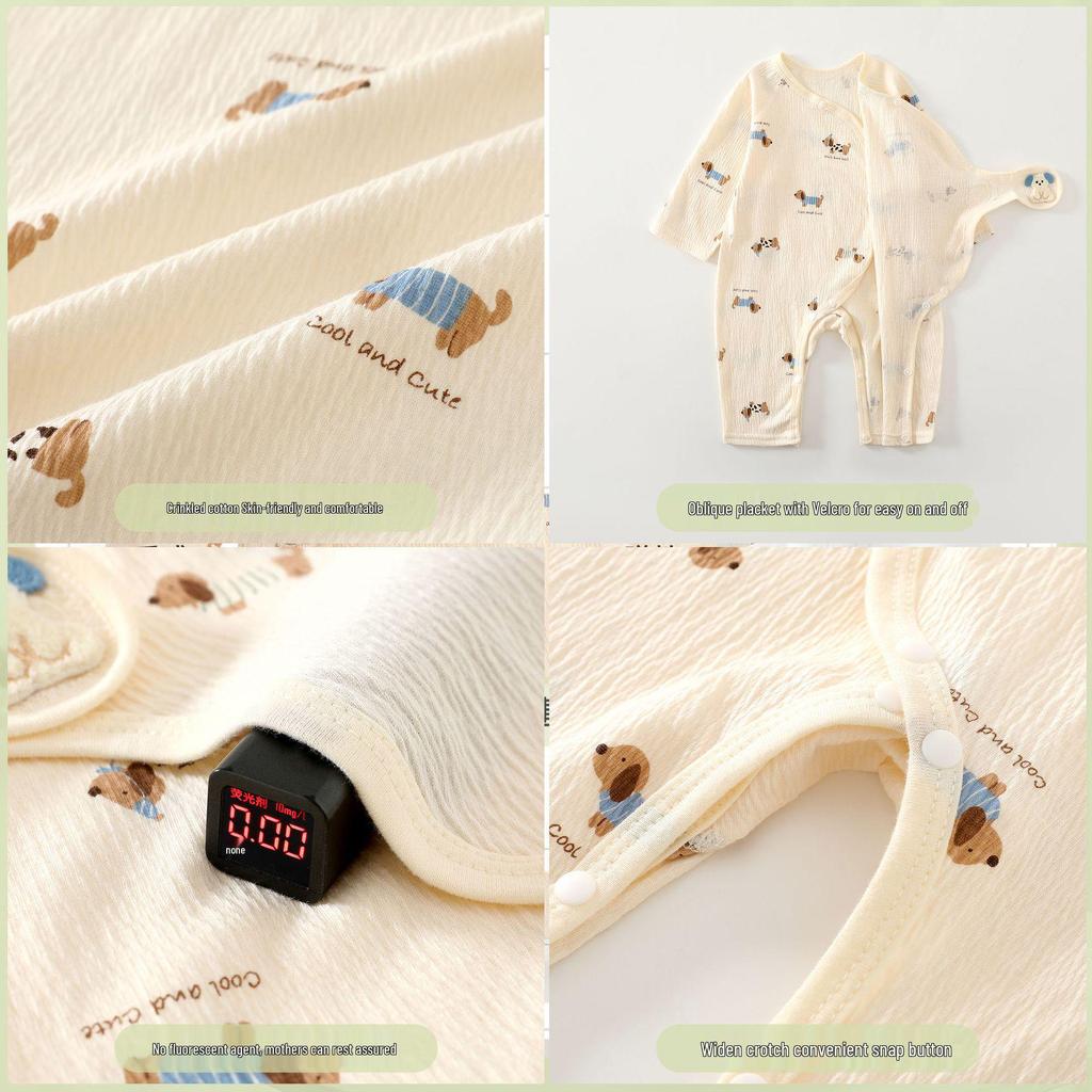 Newborn Baby Cotton Butterfly Romper Pajamas - Summer Thin Monk Suit