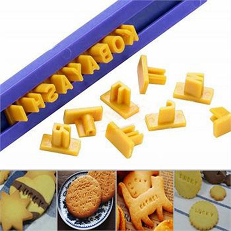 Alphabet Number Cookie Stamp Set, DIY Letter Press Embossing Mold for Biscuit Cake Fondant, Custom Message Baking Decorating Tool