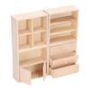 4 Pcs 1/12 Doll House Cabinet Set Simple Design Practical Lifelike Miniature Wooden Dollhouse