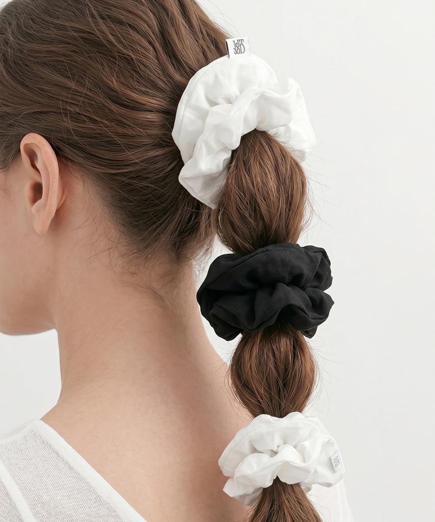Nuart Studio Marie Cotton Hair Scrunchie_Black/White