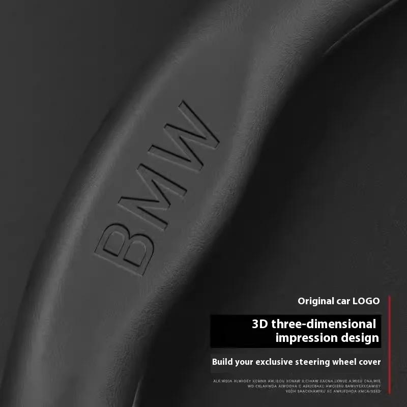 AAAQF1 Car 3D Embossing Ventilate Steering Wheel Cover For BMW M Power M3 M4 M5 E36 E39 E46 E60 E90 F10 F15 F20 F25 F30 G30 X1 X3 X5 X7