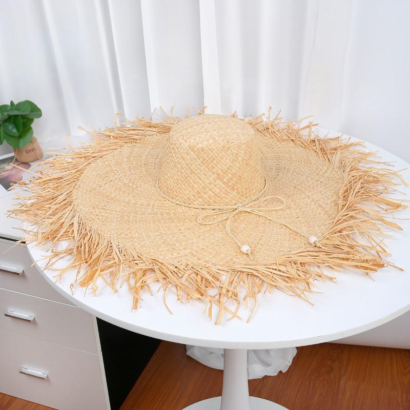 Lace Bow Big Brim Straw Hat Seaside Beach Sunscreen Hat Ladies Pretty Sun Hat