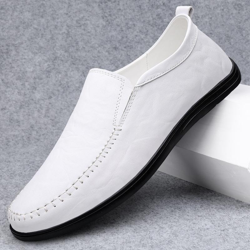 Fashion Fashion Genuine Leather Casual Shoes 2025 New Men Flats Slip-on Men's Dress Loafers Spring Autumn Soft-soled Male Driving Shoes