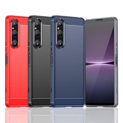 Borítóhoz Sony Xperia 1 V tok Sony Xperia 1 V lökhárító puha szilikon szénszálas hátlaphoz Sony Xperia 1 V 10 IV burkolathoz