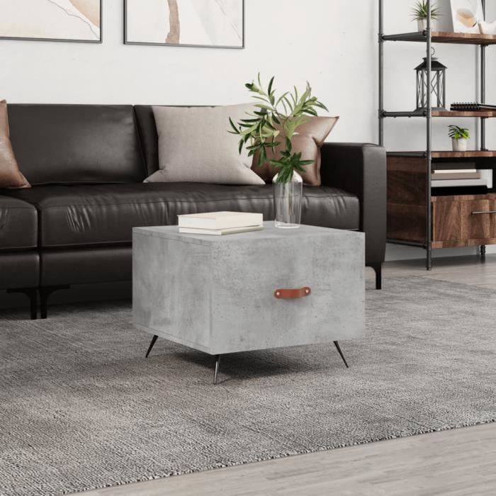 VidaXL Coffee Table Concrete Grey 50x50x40 Cm Engineered Wood 829340