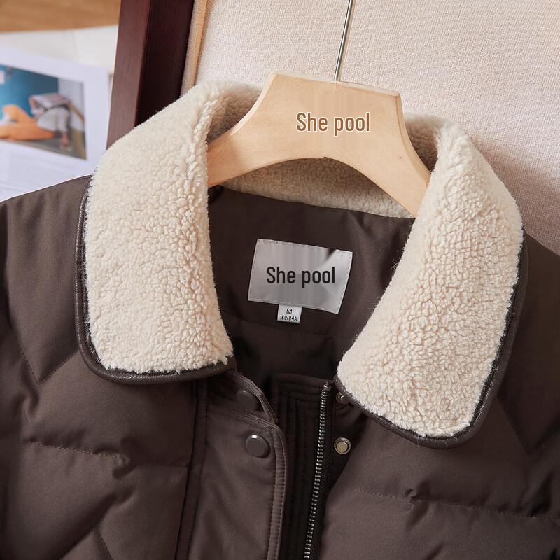 Women's 90% Down Color-Block Lapel Short Jacket