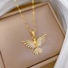 Women's Luxury Zircon Pendant Necklaces Jewelry with Stainless Steel Chain Party Birthday Necklace Earrings Fashion