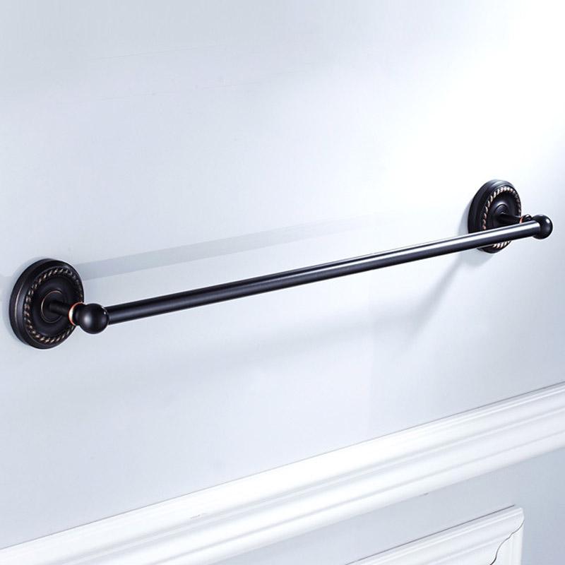 Black Brass Wall Mounted Bathroom Single Towel Shelf Rack Holder Bath Towel Hanger Bar Towel Rail Bathroom Accessories