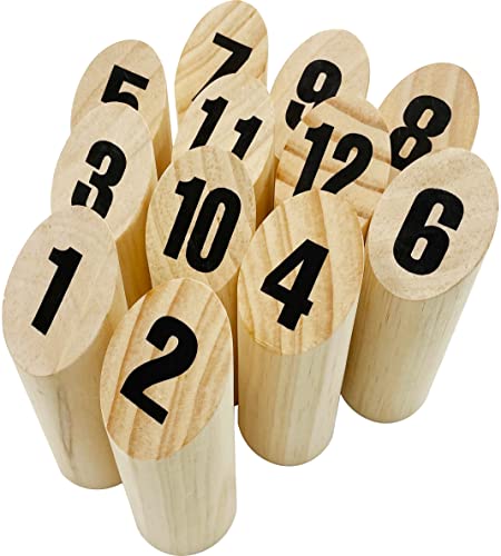 TRADE ONE Mölkky Complete Set with Wooden Sticks, Perfect for Outdoor Sports, Parks, and Fun for All Ages, Men and Women, 60124