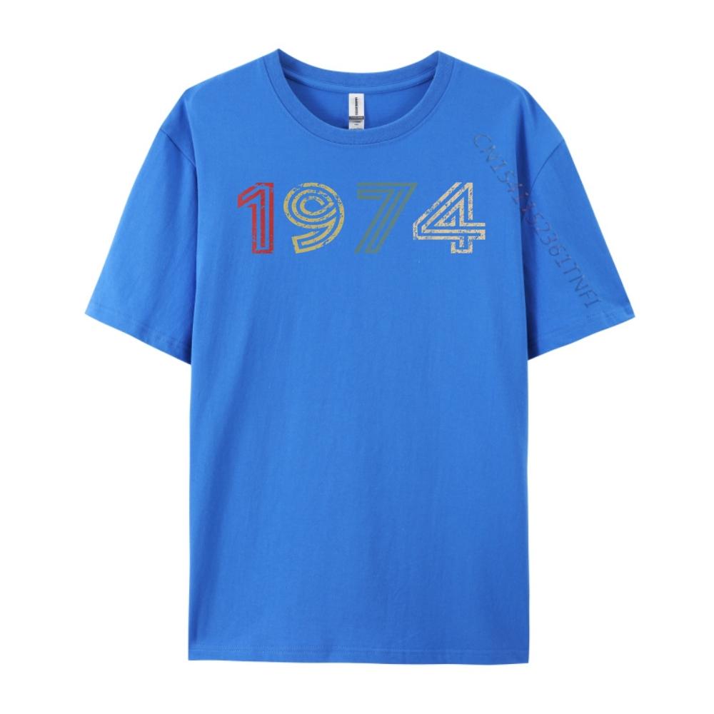 Vintage 1974 Cool 50 Year Old Bday Men Women 50th Birthday Wholesale Tshirts 100 Pcs Breathable Funny Gifts Design