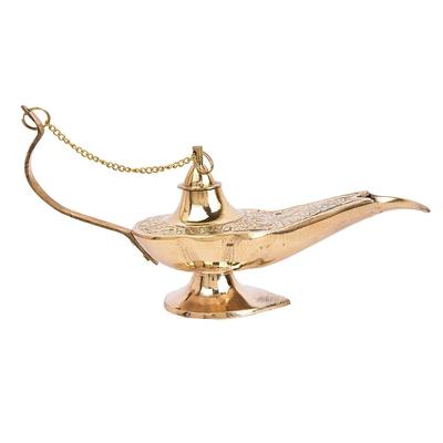 Messing Handgefertigte Metall Alladin Chirag Lampe (golden)