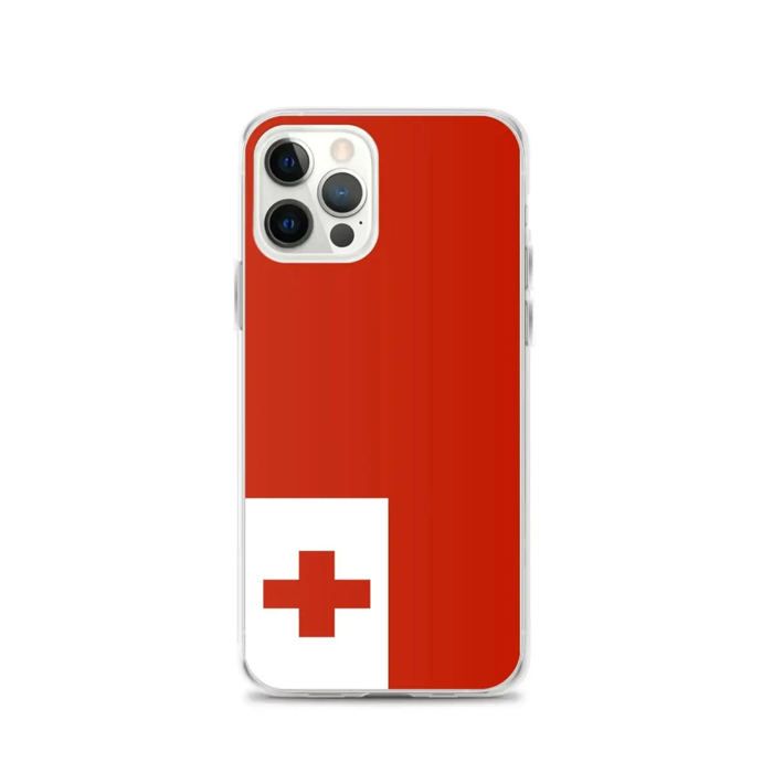 Coque iPhone - PIXELFORMA - iPhone 12 Pro - Protection complète - Silicone souple - Drapeau des Tonga