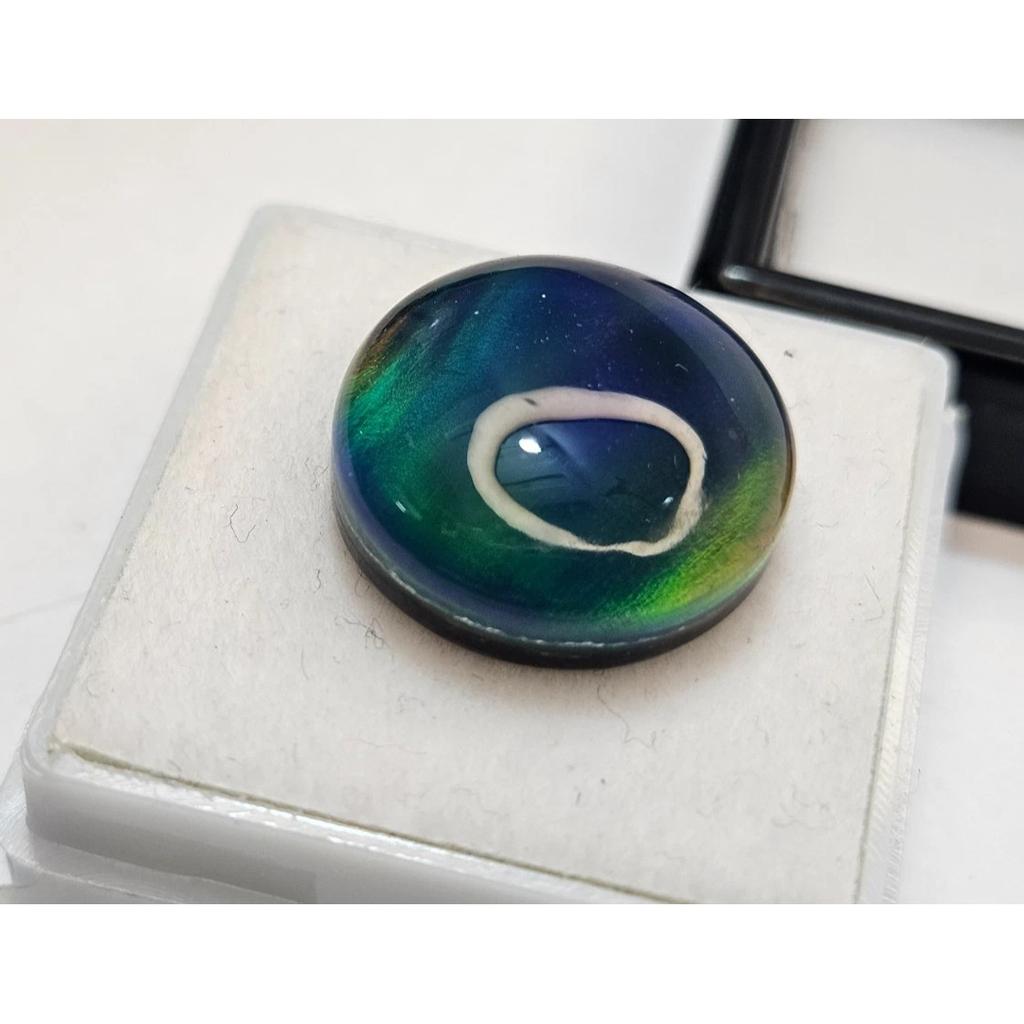 Black Opal Cabochon Natural 11-12 Ct Round Cut Beautiful Certified Gemstone