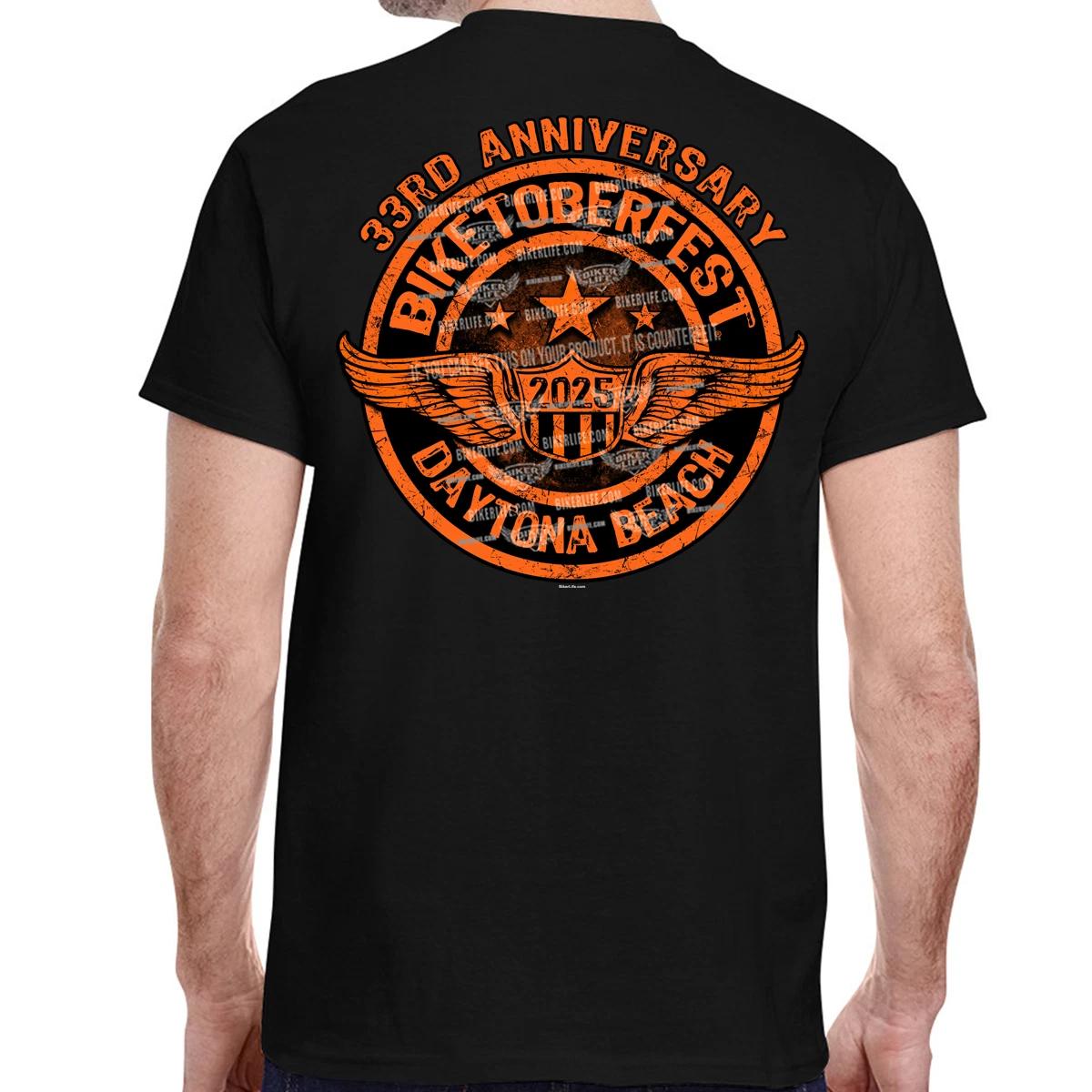 T-Shirt 2025 Biketoberfest Daytona Beach Shield Wings No Harley L