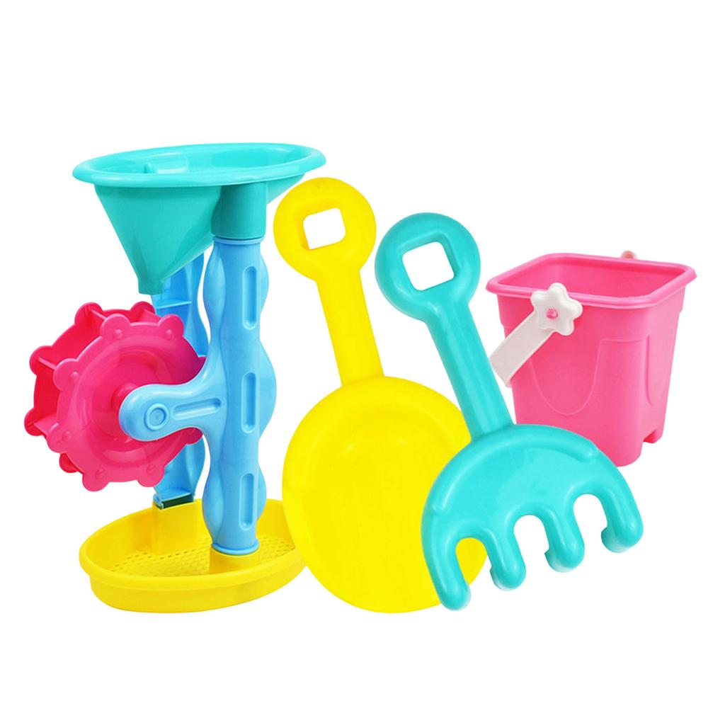 Kids Childrens Pool Floats for 10-12 Sand Toy Playset 8 Pieces With Foldable Bucket Sand Moulds Shovel And Mesh Sandbox for Toddlers Age 3-5