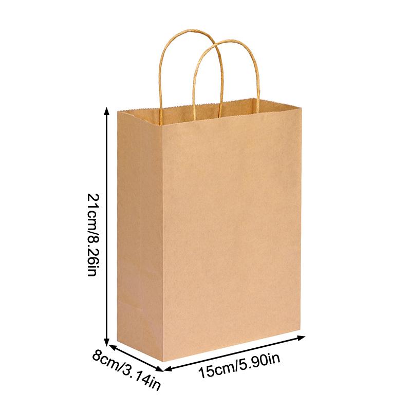30Pcs Brown Kraft Paper Bags With Handles Bulk Small Paper Gift Bags For Small Business Shopping Bags Xmas Party Favor