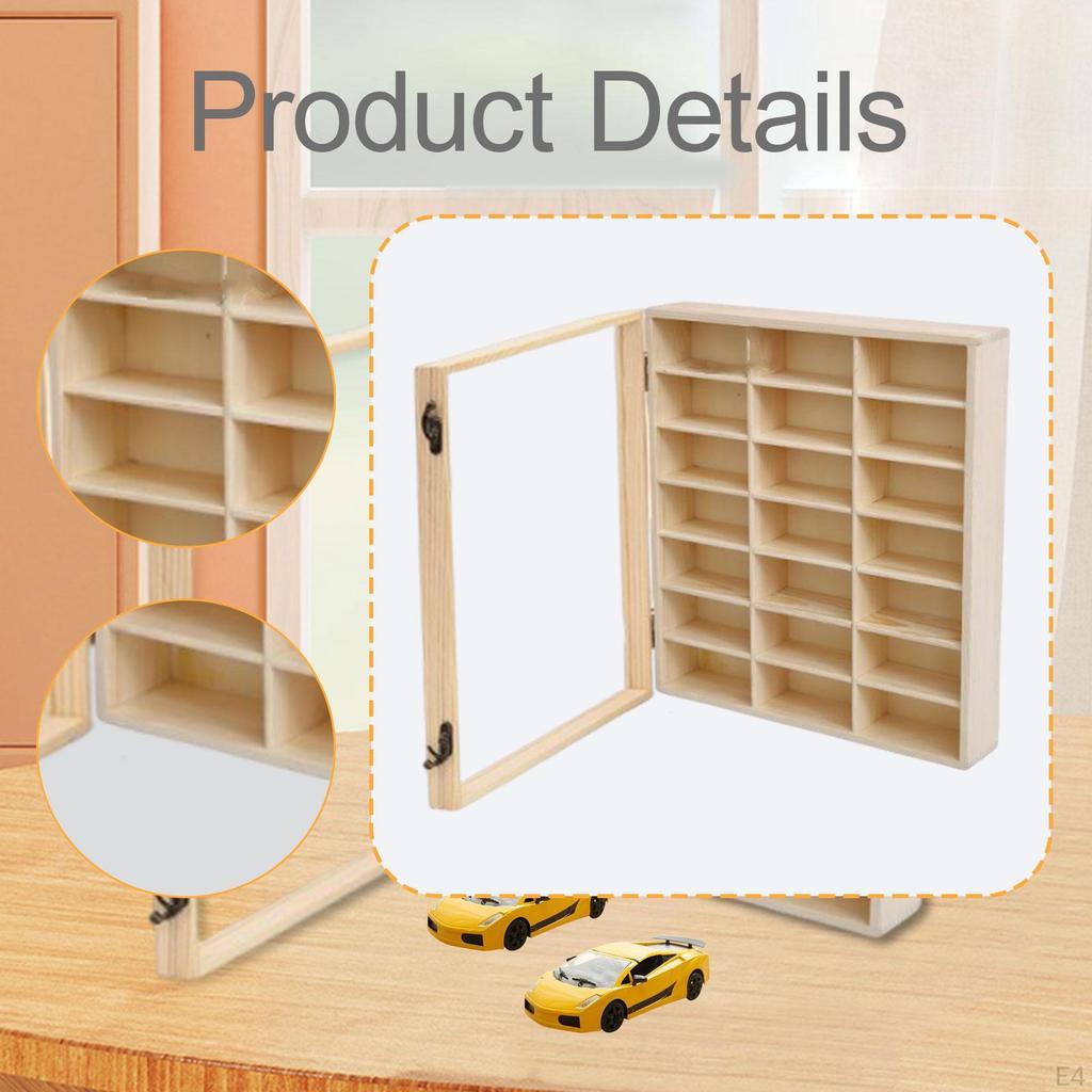 Wooden Toy Car Display Case Shelf Durability Multifunctional Organizing Showcase Model