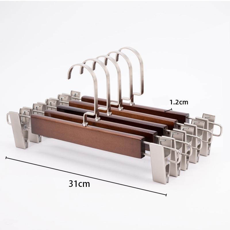 

10/20/30 шт. Вешалка для брюк для магазина, Ретро вешалки-клипсы из массива дерева, Экономящие место, для платья, Органайзер для гардероба, Стойка для одежды 10PCS