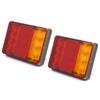 2Pcs LED Trailer Tail Light 12V 8 LED Amber Red Taillight Turn Signal Brake Running Tail Stop Light for Truck Camper RVs