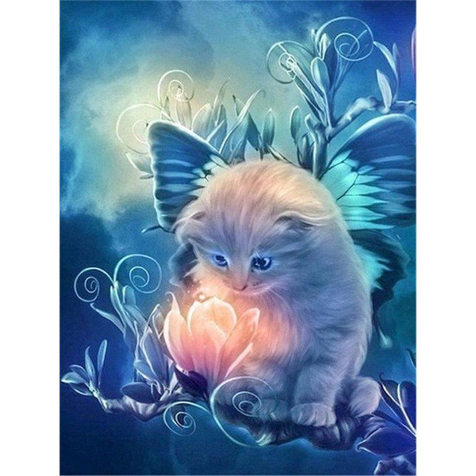5D DIY Diamond Painting Animal Full Diamond Embroidery Cross Stitch Mosaic Cat Art Picture Furniture Decoration Rhinestone Gift