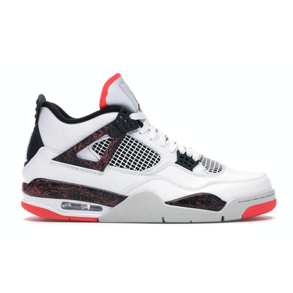 Air Jordan 4 Retro Pale Citron Men Sneakers White Black Bright-Crimson 308497-116