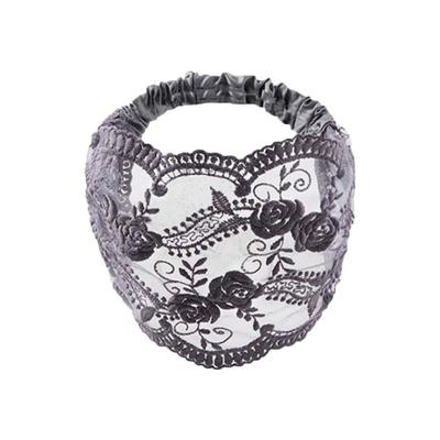 Non Slip Lace Flower Headband Transparent Lightweight Mesh Hollow Hairbands Hair Accessories Headwear Wide Side Head Wrap
