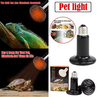 Ceramic Heat Emitter Lamp Bulb Socket E27 Base Infrared Heating Element for Reptile Pet Brooder Amphibian Habitat Use