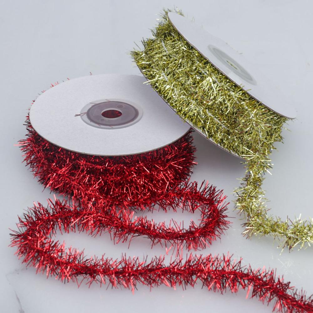 9M Weihnachtsband Eisendrahtkern Leuchtend Rot & Grün Breites Band Dekorationen für Festliches Zuhause Und Garten