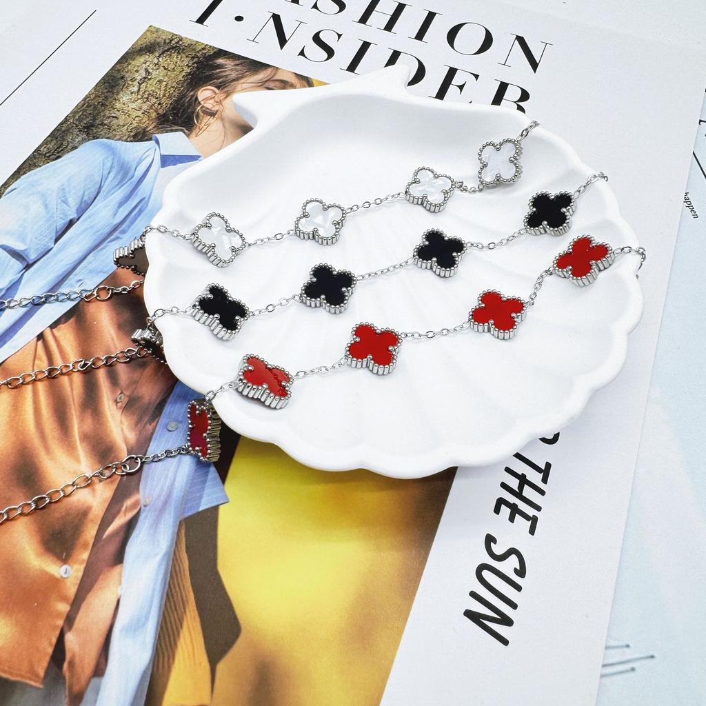 13mm Icke-bleknande Titanstål Fyrklöverarmband För Kvinnor Delikat Högklassig Känsla av Smycken