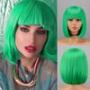 LISI HAIR Synthetic Short Straight Bob Wig Extension With Bangs Natural Looking Heat Resistant Fiber For Elegant Women Daily Wear