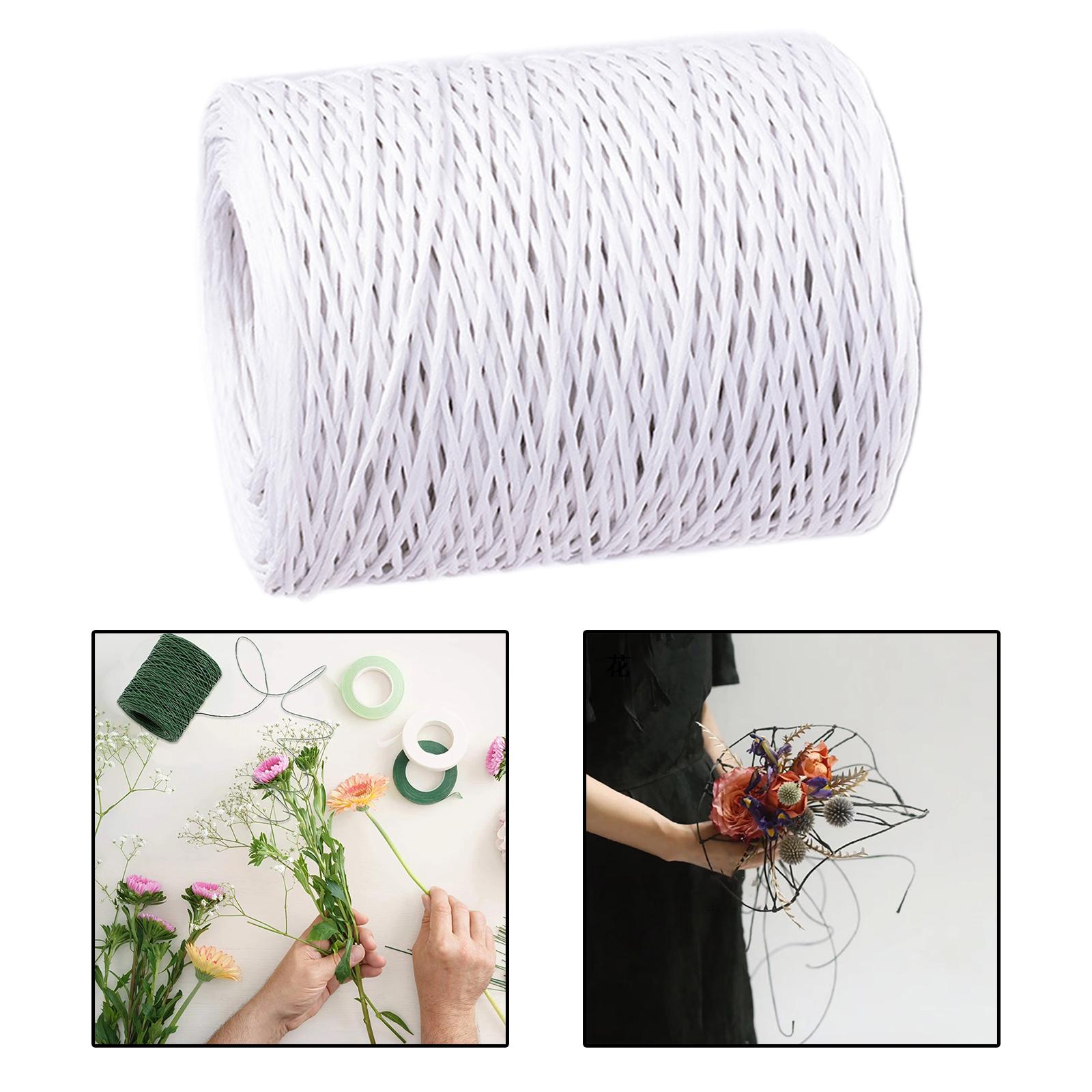 

Floral Wire Vine Wrapping Strong Paper Iron Bind Wire for Artificial Flowers Rustic Craft DIY Projects білий