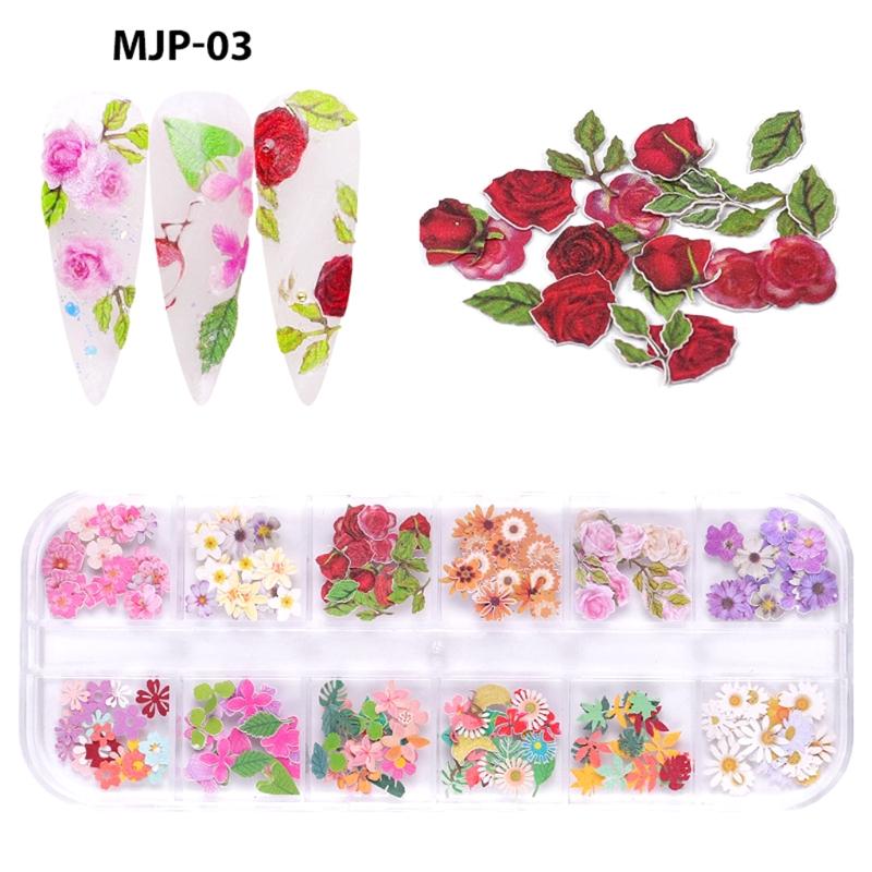Wood Pulp Nail Art Flower for Butterfly Christmas Nail Art Decals Stickers Halloween Nail Art Manicure Multi Color