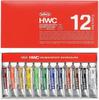 Holbein Art Transparent Watercolors, Made in Japan, "Transparent Watercolors, No. 2 Tubes (5ml), 12/18/24 Colors, Boxed Set" ASTM [AP Mark Non-Toxic]