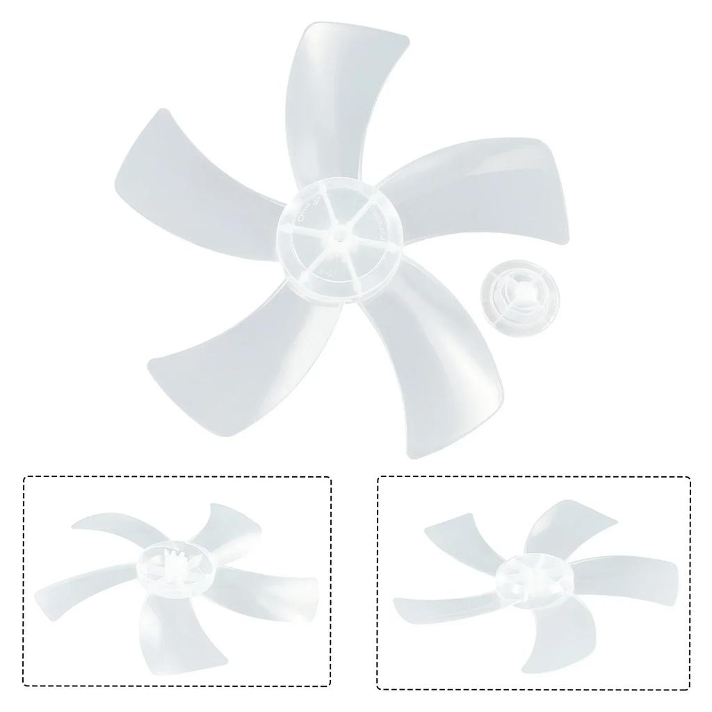 Plastic 12 Inch Fan Blade With Nut Cover Five Replacement For Stand Fan And Desk Fan Accessories In Household Settings