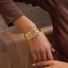 Youthway Exaggerated Sun Wide Cuff Bracelet For Women Minimalist 18K Gold PVD Plated Stainless Steel Open Bangle Fashion Jewelry