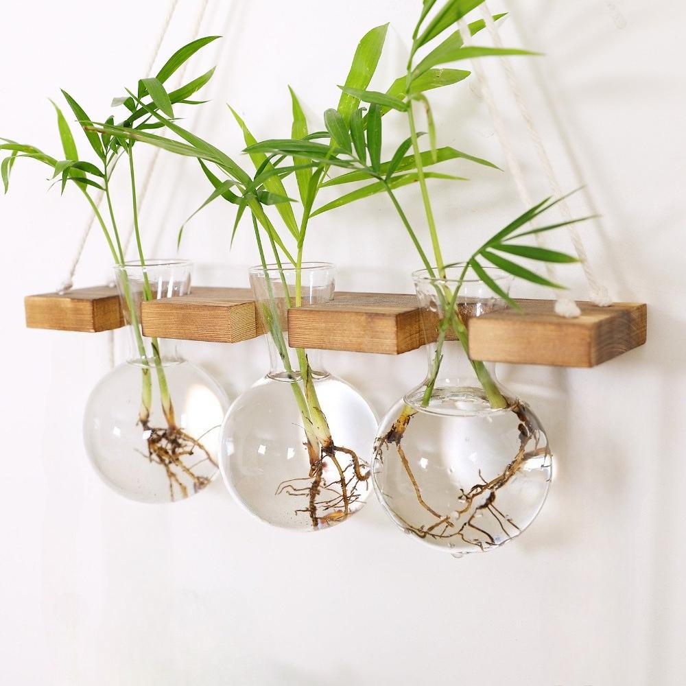 Creative Hydroponic Plant Wall Hanging Glass Vase Garden Wall Decor Flower Arrangement  Home Decoration Party Gift Vase