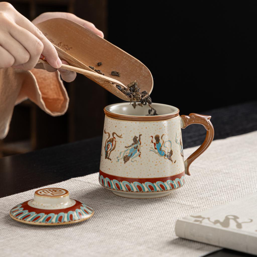 Dunhuang Feitian Office Cup Gift Box Set Tea Separation Ceramic Cup Mug Business Gift Souvenir