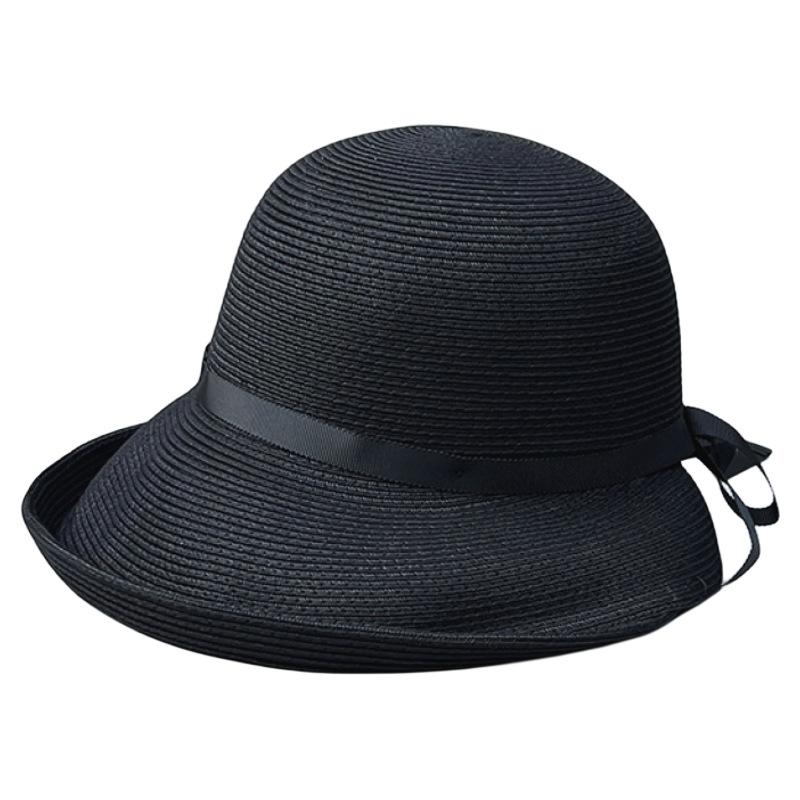 Summer Vacation Travel Small Fresh Bucket Hat Female Sunshade Sun Protection Versatile Straw Woven Basin Hat Foldable Straw Hat