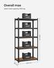 Regał, 50 X 100 X 200 Cm, 875 Kg Nośność (175 Kg Na Półkę), Przemysłowy, Regulowane Półki Do Przechowywania, Do Salonu, Kuchni,