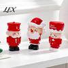 Winter Home Accents 2Pcs Mini Christmas Figurine, Cute Santa Claus Nutcracker Soldier Dolls, DIY Accessories Holiday Gift for Friends Micro Landscape