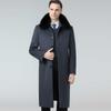 Cashmere Coat Men's Long Over-the-knee Daddy Woolen Woolen Coat Middle-aged Thickened Removable Down Liner Windbreaker