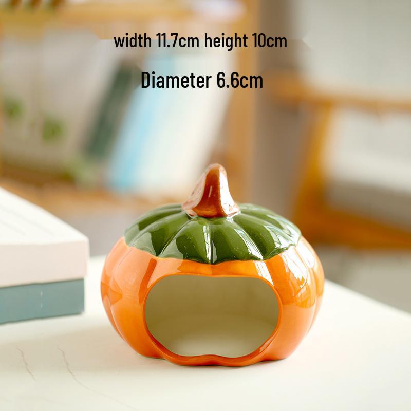 

Ceramic Pumpkin Hamster Nest & Aquarium Hideout for Halloween Decor