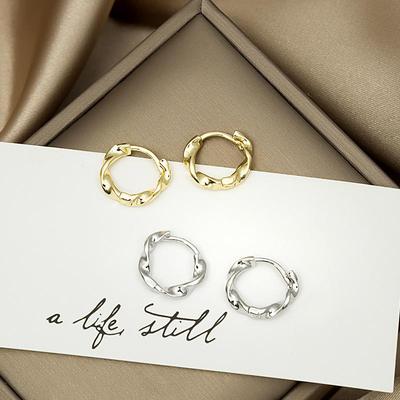 Korean-Style Twisted Circle Earrings: Small, Creative & Exquisite