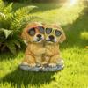 SunPowered Garden Ornament Playful Figure with Solar Light Lighted Resin Animal Statue for
